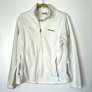 Columbia White Fleece Zip Up Jacket Size L